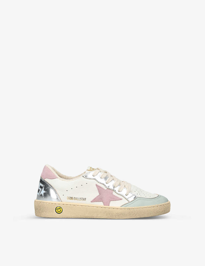 Golden Goose Girls Pink Kids Ballstar Logo-print Leather Low-top Trainers 6-9 Years