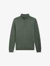 Reiss Mens Ivy Green Blackhall Half-zip Regular-fit Wool Jumper In Ivy Green