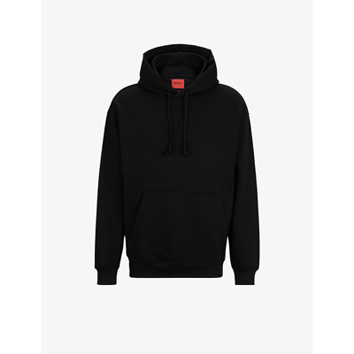 Hugo Boss Hugo Mens Black Logo Text-embossed Terry-cotton Hoody