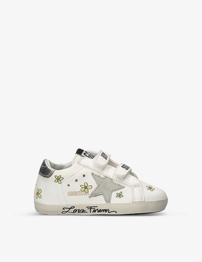 Golden Goose Kids' Baby School Logo-print Leather Low-top Trainers 6-12 Months In White