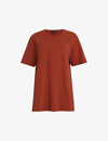 Allsaints Womens Rust Brown Pippa Boyfriend Cotton-jersey T-shirt