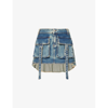 Blumarine Cargo-pocket Asymmetric Denim Skirt In Allure