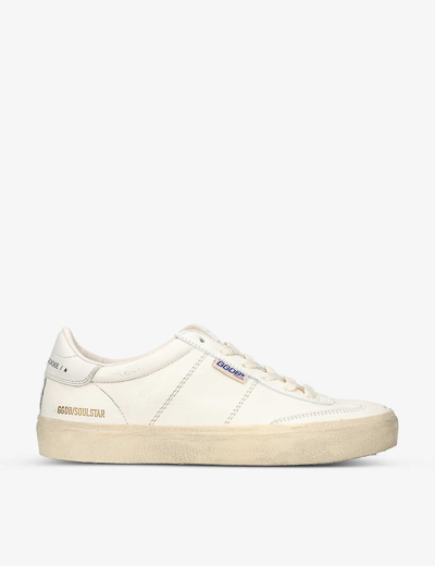 GOLDEN GOOSE GOLDEN GOOSE WOMEN'S WHITE/OTH SOULSTAR 11629 LOGO-PRINT FAUX-LEATHER LOW-TOP TRAINERS