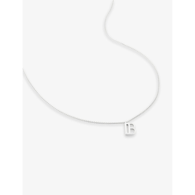 Monica Vinader Womens Sterling Silver B Letter-charm Recycled Sterling-silver Pendant Necklace