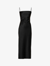 Nanushka Alexa Ruched Midi Dres In Black