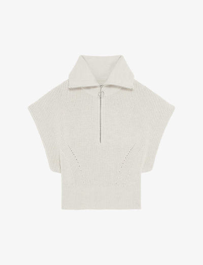 Iro Avona Half Zip Sweater In Ecru_white