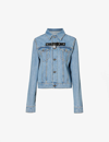 JW ANDERSON JW ANDERSON WOMEN'S LIGHT BLUE PADLOCK-EMBELLISHED REGULAR-FIT DENIM JACKET