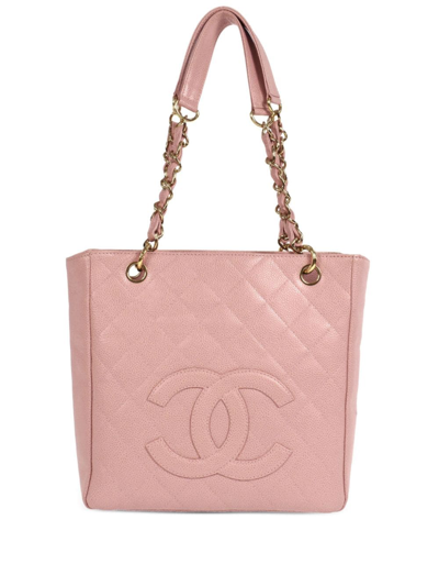 Pre-owned Chanel 2003 Petite Shopping Tote Bag In Pink