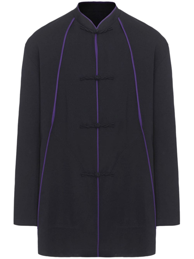 Shanghai Tang Piped-trim Tang Jacket In Blue