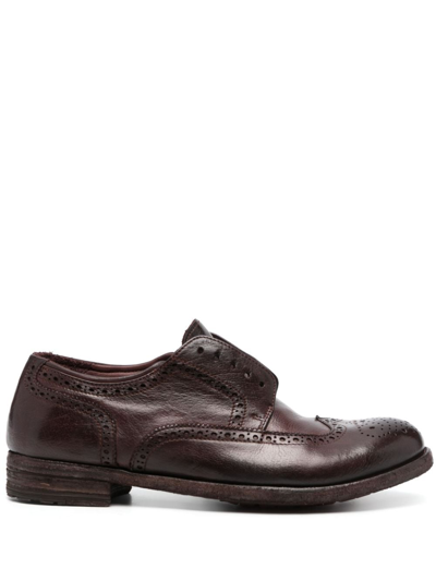 Officine Creative Lexikon 150 Perforated Leather Oxfords In Brown