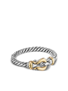 David Yurman 18kt Yellow Gold And Sterling Silver Petite Buckle Ring In Silver