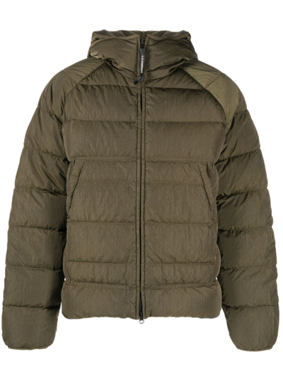 C.p. Company Eco-chrome R Hooded Puffer Jacket In Green