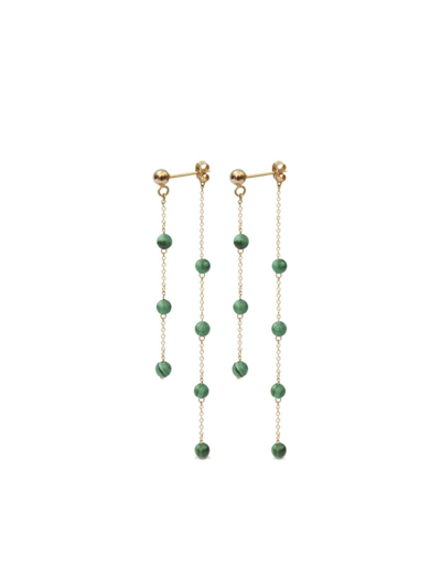 THE ALKEMISTRY 18KT RECYCLED YELLOW GOLD MATCHA MALACHITE EARRINGS