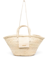 Jacquemus Le Panier Soli Raffia Tote Bag In Neutrals