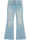 Palm Angels Blue Bootcut Denim Pants In Blue