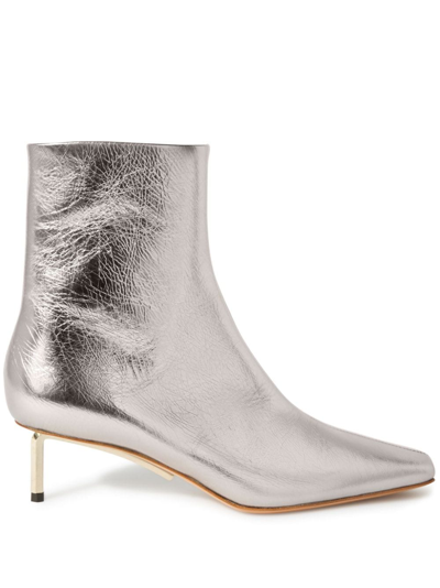 Off-white Allen Key Square-toe Ankle Boots In Silver