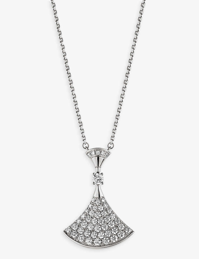 Bvlgari Divas' Dream Diamond Pendant Necklace In 18k White Gold