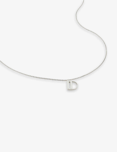 Monica Vinader Womens Sterling Silver D Letter-charm Recycled Sterling-silver Pendant Necklace
