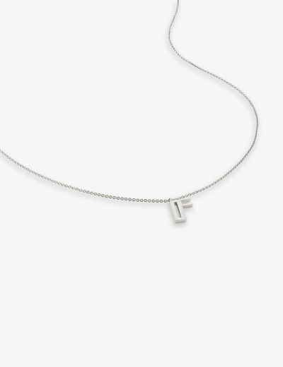 Monica Vinader Womens Sterling Silver F Letter-charm Recycled Sterling-silver Pendant Necklace