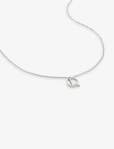Monica Vinader Womens Sterling Silver Q Letter-charm Recycled Sterling-silver Pendant Necklace