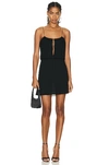 Saint Laurent Women's Cowlback Mini Dress In Crepe Jersey In Noir