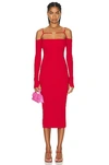 Jacquemus La Robe Sierra Midi Dress In Red