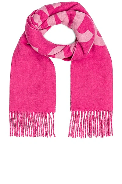 Jacquemus Lecharpe  Pink Scarf With Contrasting Logo In Wool Woman