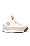The North Face Back To Berkeley Iv High Pile Boot In Gardenia White & Silver Grey