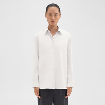 Theory Menswear Shirt In Good Cotton In White