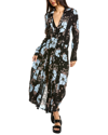 Free People Back At It Floral Print Long Sleeve Maxi Dress In Black