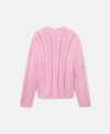 Stella Mccartney Cable Knit Cape Jumper In Camellia Pink