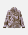 Stella Mccartney Moire Wood Print Woven Track Jacket In Purple Glow/trace Olive