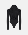 Stella Mccartney Braided Rope Cut-out V-neck Bodysuit In Black