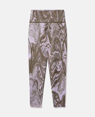Stella Mccartney Truepurpose Moire Wood Print Optime Training 7/8 Leggings