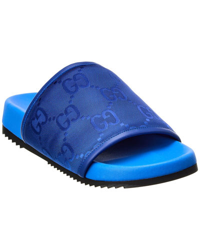 Gucci Jumbo Gg Canvas Slide In Blue