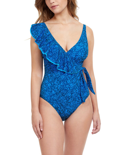 Profile By Gottex Mehndi Ruffle One Piece Swimsuit In Petrol