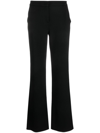 Giorgio Armani Elasticated-waistband Straight-leg Silk Trousers In Black  