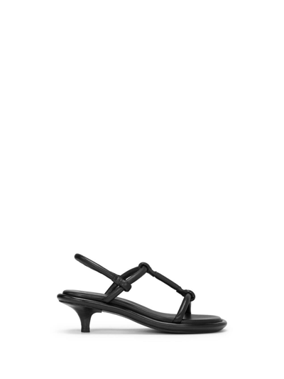 Marsèll Spilla Calfskin T-strap Slingback Sandals In Black