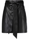 Nanushka Meda Belted Vegan Leather Mini Skirt In Black  