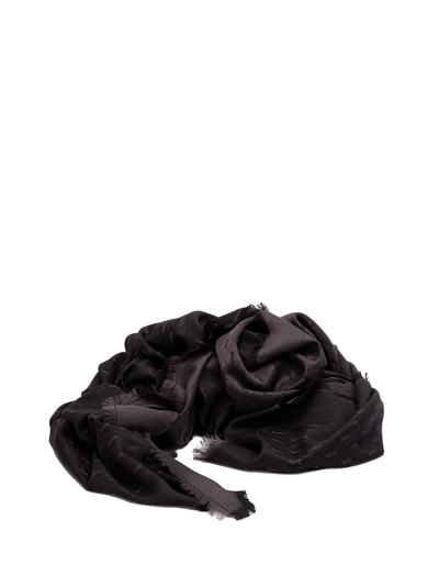 Saint Laurent Large `cassandre` Scarf In Black  