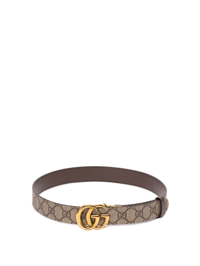 Gucci Women Gg Marmont Reversible Belt In Neutral