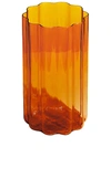 Fazeek Wave Vase In Burnt Orange