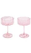 Fazeek Two Wave Coupe Glasses In Pink