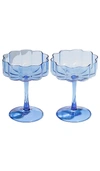 Fazeek Blue Wave Coupe Glass Set In Blue