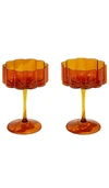Fazeek Two Wave Coupe Glasses In Burnt Orange