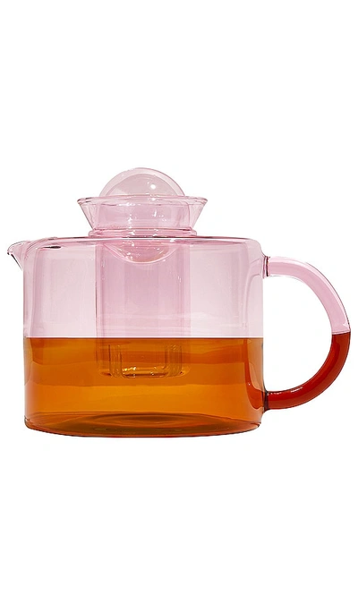 Fazeek Pink & Orange Two Tone Teapot In Pink/amber