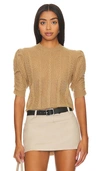 FRAME RUCHED SLEEVE SWEATER
