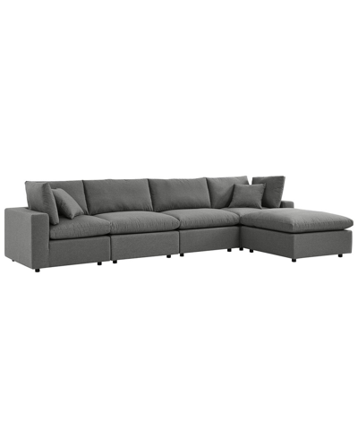 Modway Commix 5-piece Outdoor Patio Sectional Sofa In Charcoal
