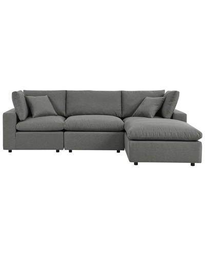 Modway Commix 4-piece Outdoor Patio Sectional Sofa In Charcoal