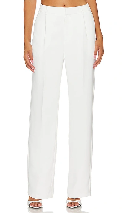 Good American Pleated Twill Straight-leg Trousers In Ivory